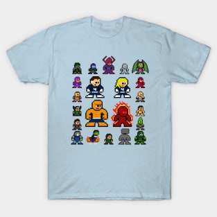 8bit Fantastic Heroes Pixel Sprites T-Shirt